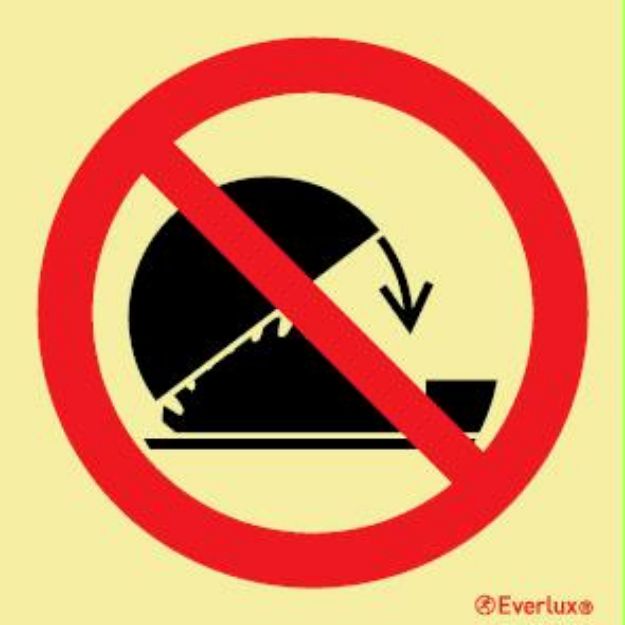 Prohibition, symbol, white vinyl, Do not operate u